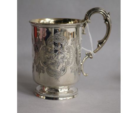 A Victorian silver christening mug, Henry Wilkinson & Co, Sheffield, 1874, 10.7cm, 3.5 oz.