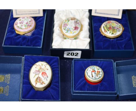 Five Halcyon Days enamel boxes