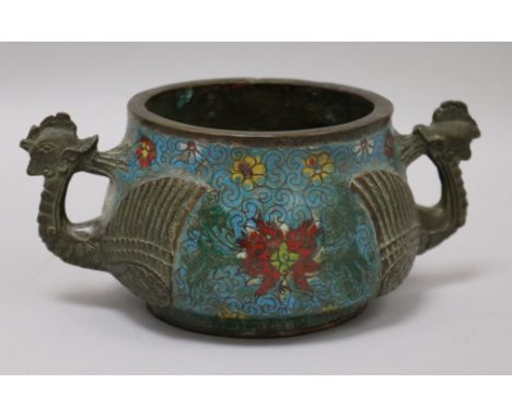 A Chinese cloisonne enamel censer