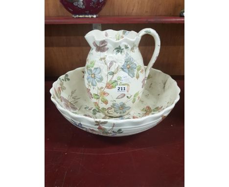 VICTORIAN WASH JUG &amp; BASIN