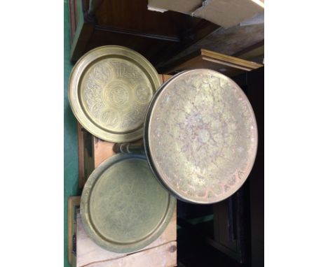 An Islamic Tea Stool and Two trays