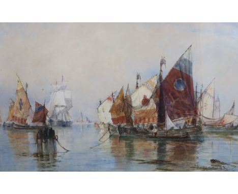 Thomas Bush Hardy (1842-1897) Fishing boats off Venicewatercoloursigned and dated 188245 x 71cmWatercolour on paper that may 