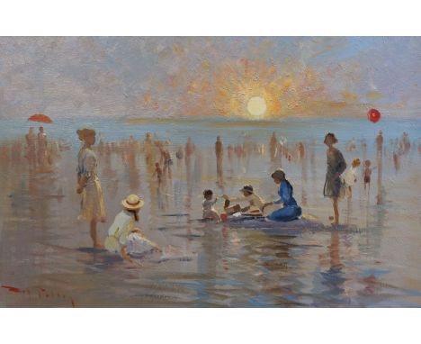 § § Roy Petley (b.1950) 'Last of the sun'oil on panelsigned60 x 91cmOil on board in honest untouched conditiokn, might benefi
