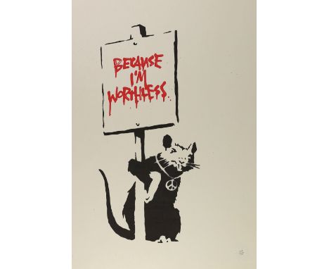 § § Banksy (b.1974) Because I'm Worthless, 2004screenprint in colours, on wove,numbered 155 from an edition of 175 in pencil,