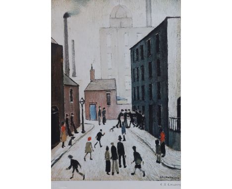 § § Lawrence Stephen Lowry (1887-1976) 'Industrial Scene (1953)'offset lithographsigned in pencil, from the edition of 850, p