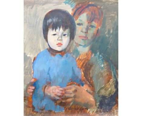 Circle of Robert Henri (American, 1865-1929) Portrait of a mother and childoil on canvasbears signature61 x 50cm, unframedOil