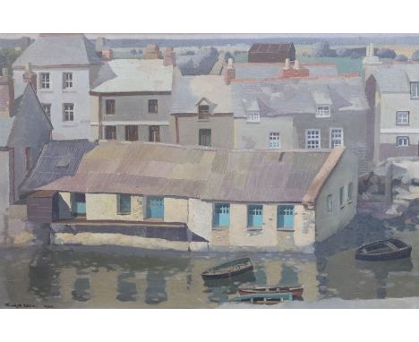 Teng-Hiok Chiu (Chinese, 1903-1972) 'Green Doors, Polperro'oil on canvassigned and dated 193049 x 75cmOil on original canvas 