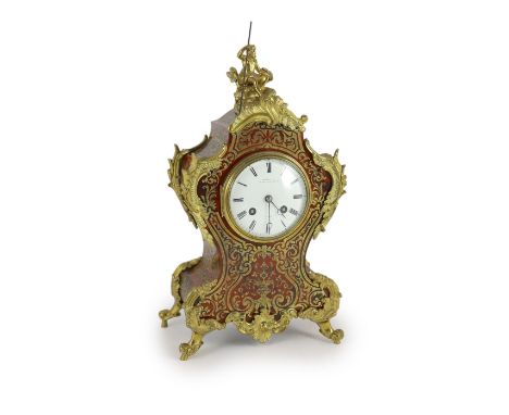 Payne &amp; Co, 162 New Bond Street, London. An early 20th century ormolu mounted red boulle mantel clock, with Neptune finia