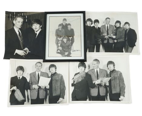 An autographed Beatles photograph and four related photographs of the Beatles with Peter Aldersley Autographed photo 19.5 x 1