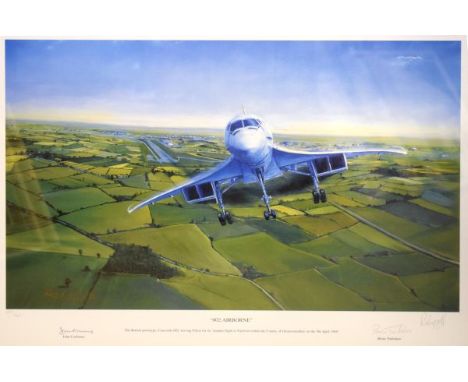 Roy Layzell - Limited edition coloured print - '002 Airborne', signed in the margin by the artist, plus the signatures of Bri