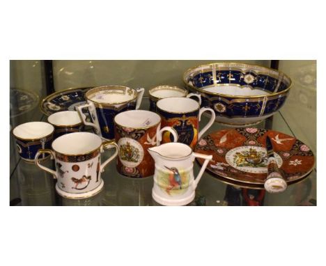 Royal Worcester Queen Elizabeth II Diamond Wedding Anniversary ware comprising: Commemorative bowl, two handled loving cup, t