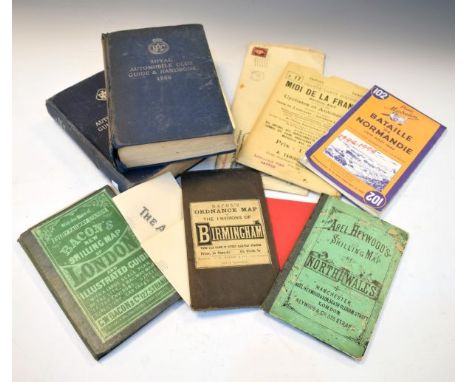 Motoring Interest - Royal Automobile Club handbook from the 1950's x 2, walking maps, cycling maps, ordnance survey etc inclu