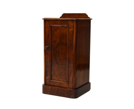 Victorian walnut pot cupboard fitted one panel door, 39.5cm wide   Condition: 