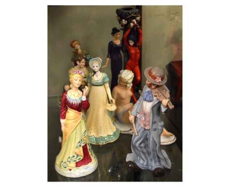 Quantity of various ceramic and other figures including Coalport, Peggy Davis etc (8)   Condition: 