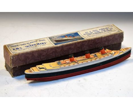 Chad Valley 'Take to Pieces' model of RMS Queen Mary, featuring twelve removable decks, boxed   Condition: 