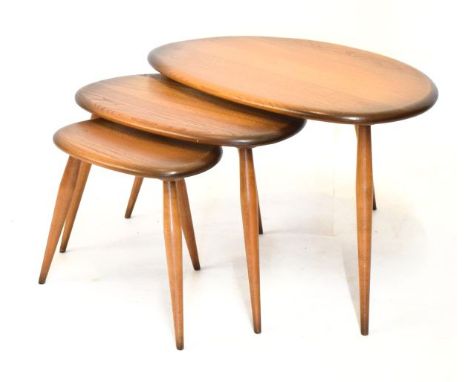Nest of three Ercol 'Pebble' tables   Condition: 