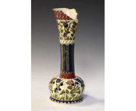 Zsolnay Islamic decorated vase, the base with underglaze blue mark, 32.5cm high   Condition: 