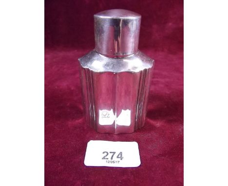 A silver tea caddy - Birmingham 1918