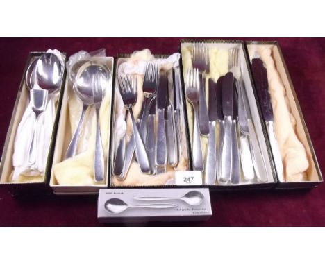 A WMF silver plated cutlery set "Berlin" comprising: twelve dessert spoons, six dinner knives, six dinner forks, four dessert