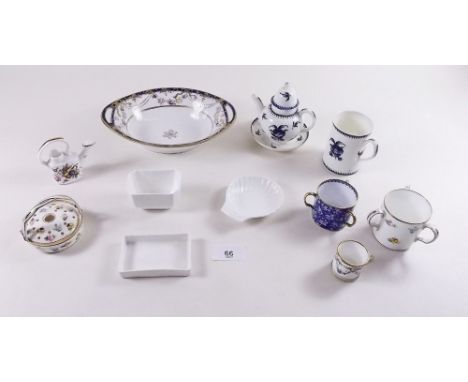 A group of miniature porcelain including Minton, Spode and Worcester and a Noritake oval dish