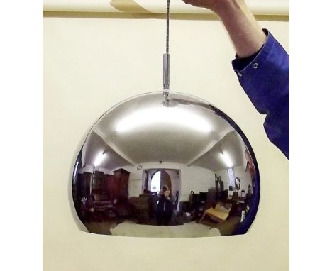 A chrome 1970's ball light fitting 