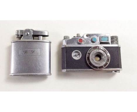 A Novelty camera cigarette lighter "Oriental" and another lighter