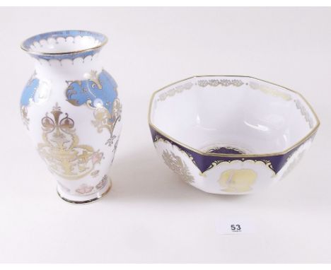 A Royal Worcester commemorative bowl QEII 50th Anniversary - limited edition of 50 (cost £250 new) and a boxed commemorative 