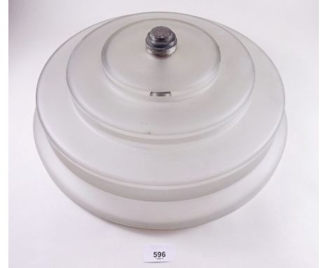 A 1930's Art Deco cinema light shade with frosted glass