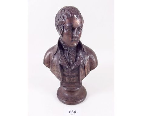 A bronze bust of Robbie Burns 