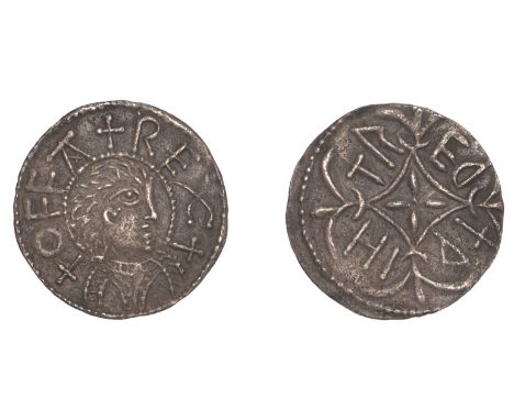 Kings of Mercia, Offa (757-96), Penny, Light Coinage, East-Anglia (Ipswich?), Wihtræd, portrait type, +offa + rex + around bu