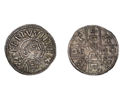 Kings of Wessex, Æthelwulf (839-58), Penny, Inscribed Cross Phase [IV], Canterbury, Æthelnoth, aedelvvlf rex around draped bu