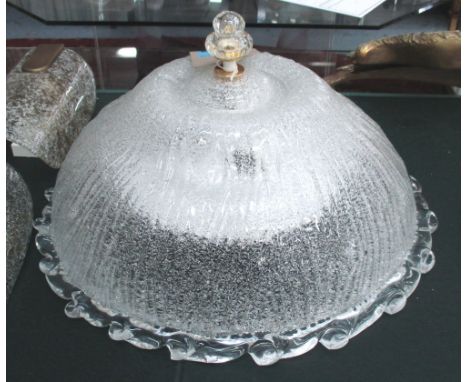 PLAFFONIER, a vintage Murano Rugiadose white glass, 40cm diam.