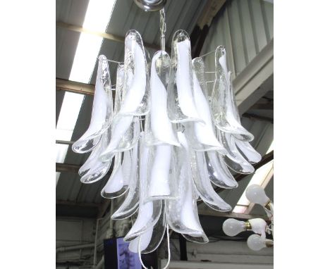 MURANO CHANDELIER, 1970's with shaped petals, 50cm H x 50cm H.