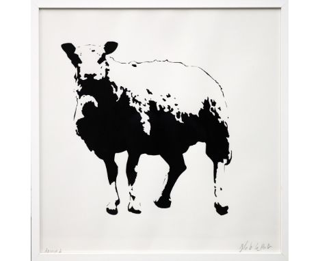 BLEK LE RAT, 'Sheep', screenprint, 2006, one of two prints first made in his career, hand signed, 57cm x 57cm, framed and gla