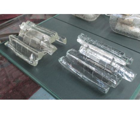 WALL SCONCES, a matched pair, of vintage Eisglas. (2)