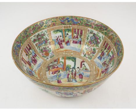 CHINESE BOWL, late 19th century famille rose ceramic, 36.5cm diam. x 14.5cm H. 