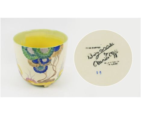 CLARICE CLIFF 'BIZARRE' JARDINIERE, Rhodanthe pattern, 21.5cm diam. x 19cm H. (small paint losses)