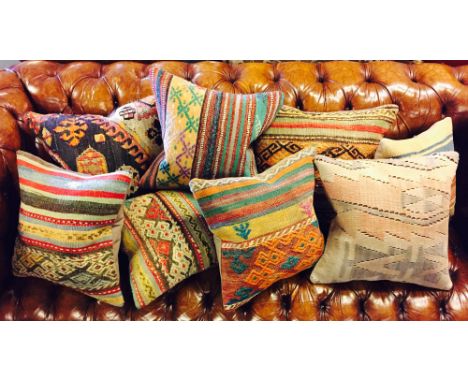 VINTAGE KILIM CUSHIONS, eight examples, in various sizes and designs. (8)