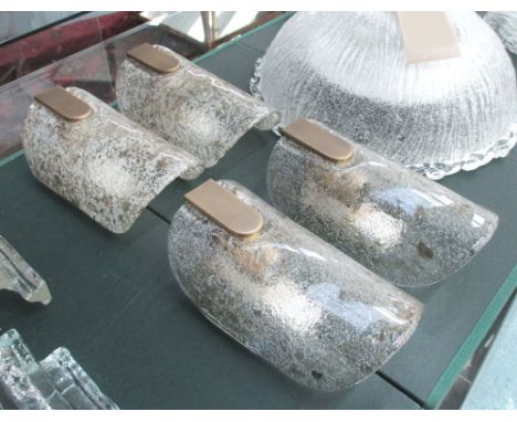 WALL SCONCES, a set of four, vintage Hillebrand with Venetian glass, 25cm H. (4)