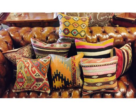 VINTAGE KILIM CUSHIONS, eight examples, in various sizes and designs. (8)