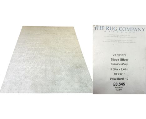 RUG COMPANY CARPET, 306cm x 246cm, 'Stupa Silver' designed by Suzanne Sharp, RRP £8545.