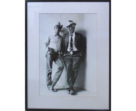 TERRY O'NEIL , 'Paul Newman and Lee Marvin', silver gelatin print, hand signed and lower right, 76cm x 51cm, framed and glaze