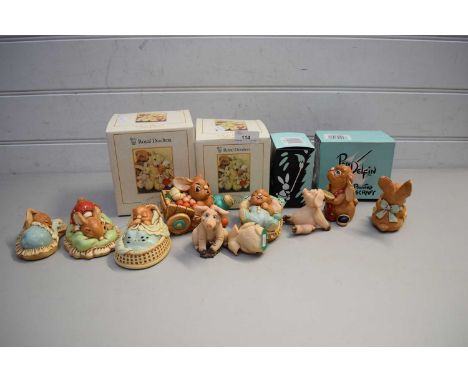 VARIOUS PENDELFIN MODEL RABBITS, ROYAL DOULTON OLD BEAR FIGURES ETC