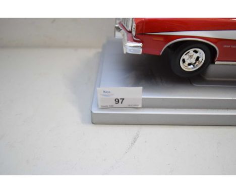 MODERN MODEL OF A FORD GRAN TORINO ON PLINTH BASE TOGETHER WITH ONE OTHER (2)