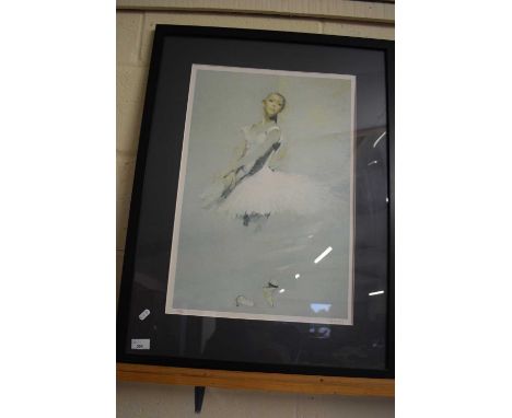 AFTER ROBERT HEINDEL (AMERICAN), BALLET DANCER IN WHITE DRESS, COLOURED PRINT, LIMITED EDITION, 31/500, F/G, 80CM HIGH