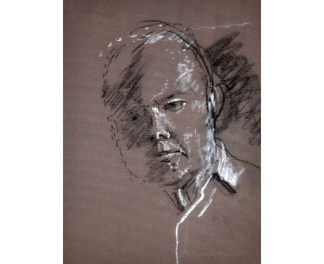 JOHN ELWYN mixed media, charcoal and pastel - possibly a self portrait, unsigned, 37 x 28cms Provenance: bought directly from