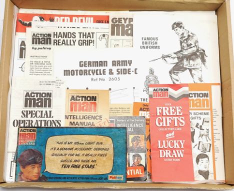 Palitoy (or similar) Action Man Vintage group of various Instruction Leaflets / Ephemera / Catalogues to include; Famous Brit