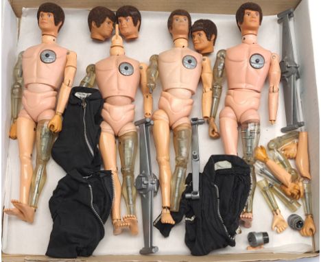 Palitoy Action Man a group of vintage 'Atomic Man' body parts and accessories including 1 complete figure, 3 part-figures, he