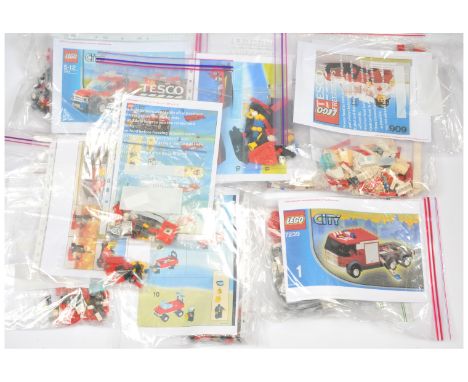 Lego Emergency group to include 606 Ambulance; 653 Legoland; 6679 Fire Boat; 7239 Fire Engine; 6356 Red Cross Aircraft&nbsp; 