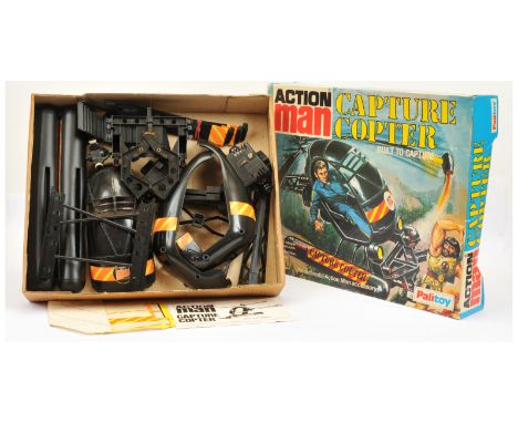 Palitoy Action Man Vintage 34731 Capture Copter "Built to Capture" - black snap together plastic helicopter with rotor blade 